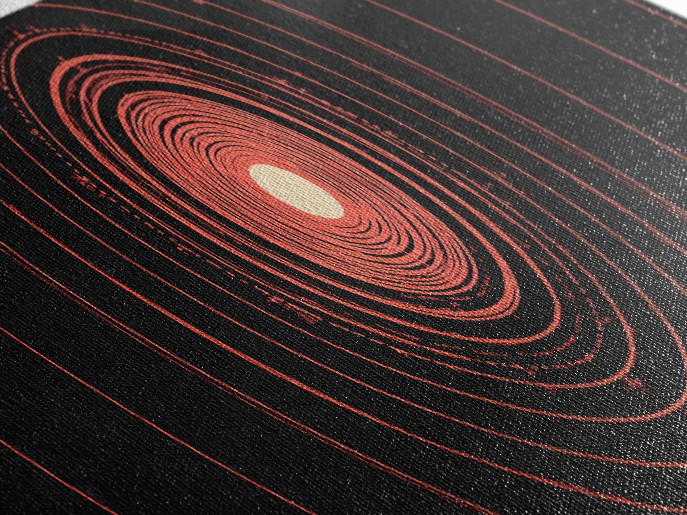 Orange Red Concentric Circle Wall Art, Modern Abstract Op Art Print, Cosmic Retro Minimal Poster For Bedroom Gallery Decor