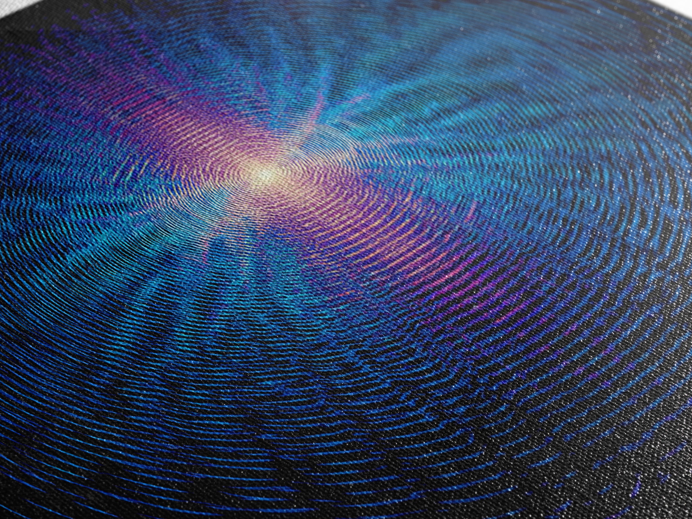 Blue Neon Concentric Ripple Field Wall Art, Futuristic Abstract Print, Modern Wall Decor, Space Abstract Art, Digital Art