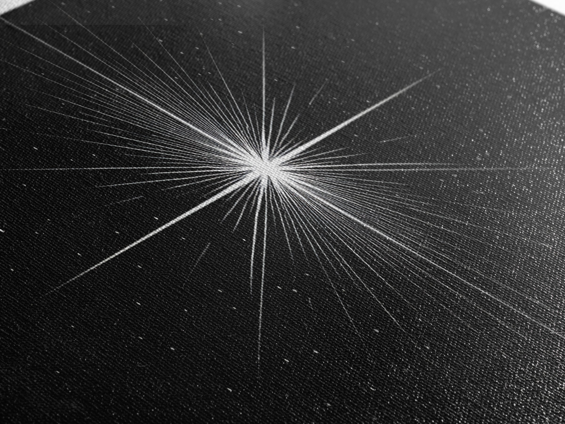 Monochrome Starburst Light On Black Wall Art, Minimalist Abstract Poster, Op Art Print, Modern Geometric Home Decor Gift