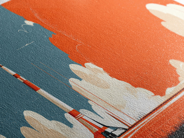Retro Rocket Launch With Orange Smoke Wall Art, Midcentury Modern Space Poster, Atomic Sci Fi Decor, MCM Kids Room Print