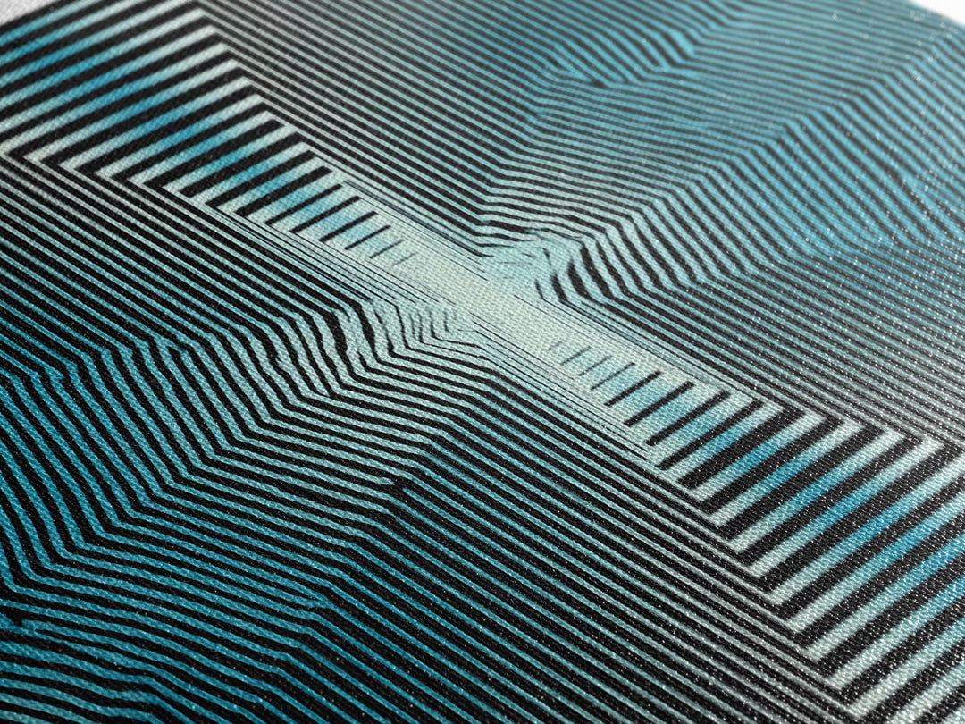 Optical Illusion Line Wall Art, Op Art Geometric Print, Modern Abstract Art, Blue Black Minimalist Decor For Office Gift