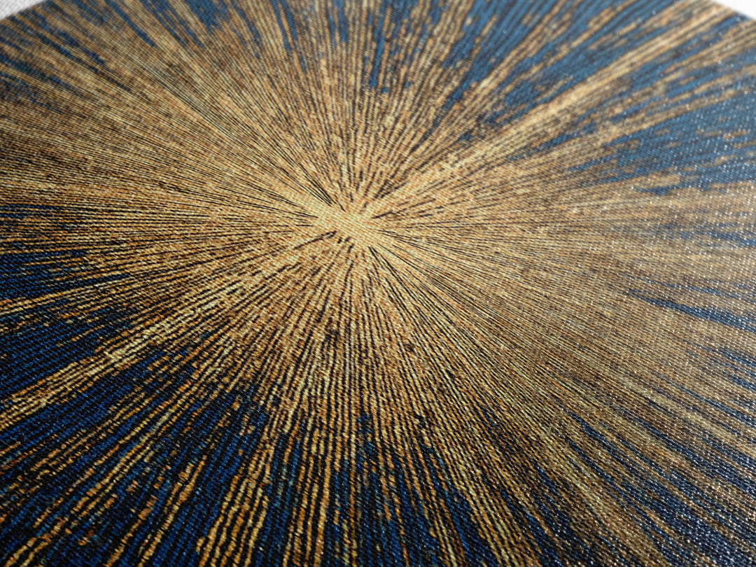 Golden Sunburst Energy Field Canvas Print, Mid Century Modern Abstract Wall Art, Cosmic Retro Decor For Living Room Or Office
