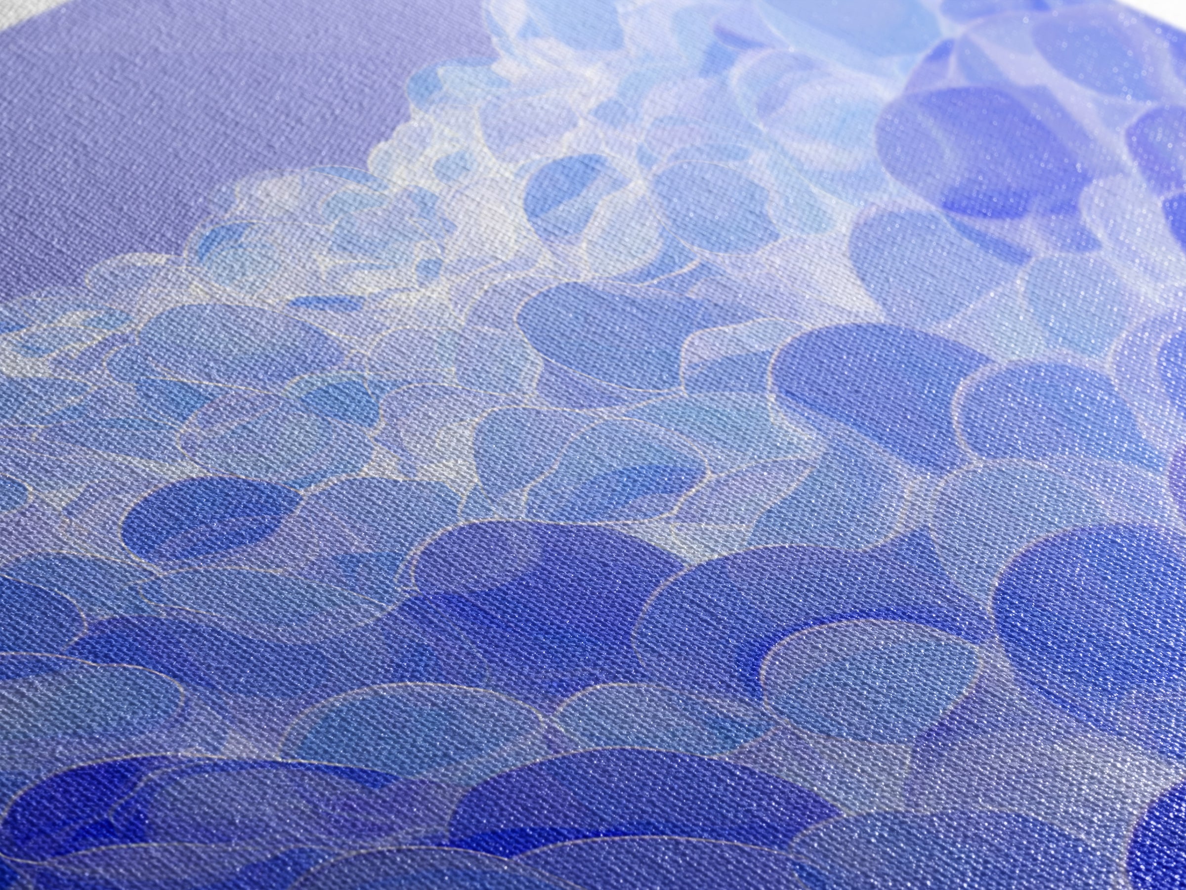 Blue Translucent Pebble Waves Canvas Print, Modern Abstract Art, Midcentury Wall Art, Office Decor, Living Room Decor, Blue Art