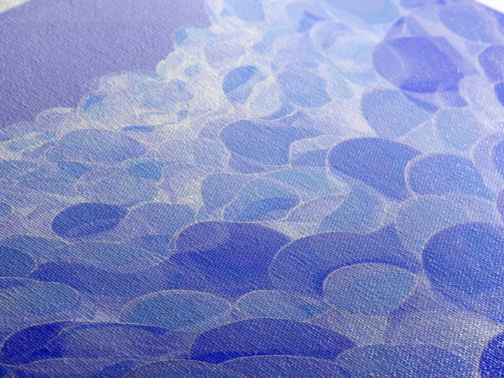 Blue Translucent Pebble Waves Canvas Print, Modern Abstract Art, Midcentury Wall Art, Office Decor, Living Room Decor, Blue Art
