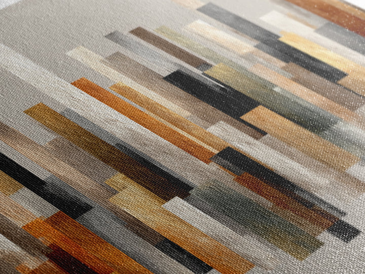 Neutral Gold Abstract Skyline Canvas Print, Modern Geometric Wall Decor, Midcentury Modern Art Print, Office Home Decor Gift