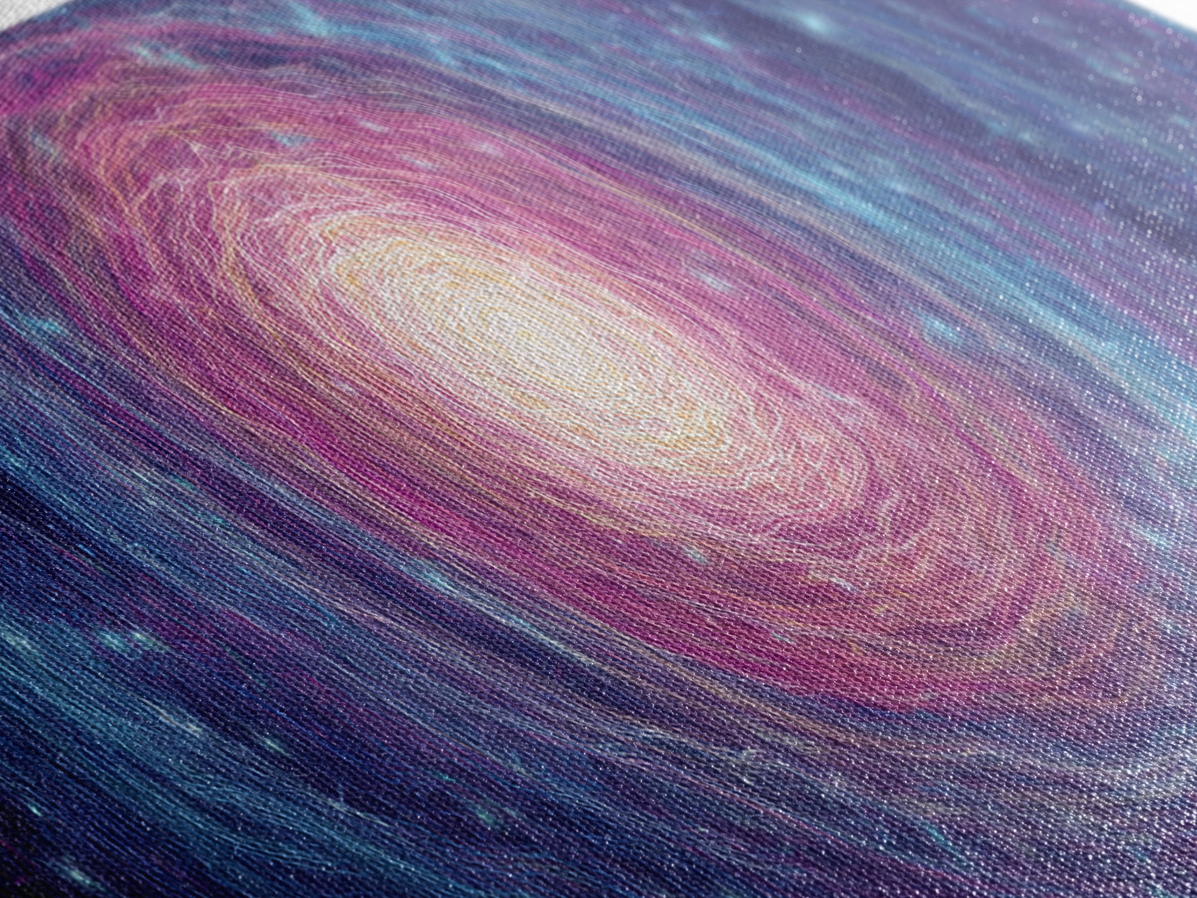 Purple Blue Spiral Galaxy Wall Art, Cosmic Abstract Canvas Print, Modern Digital Art, Space Poster For Living Room Decor