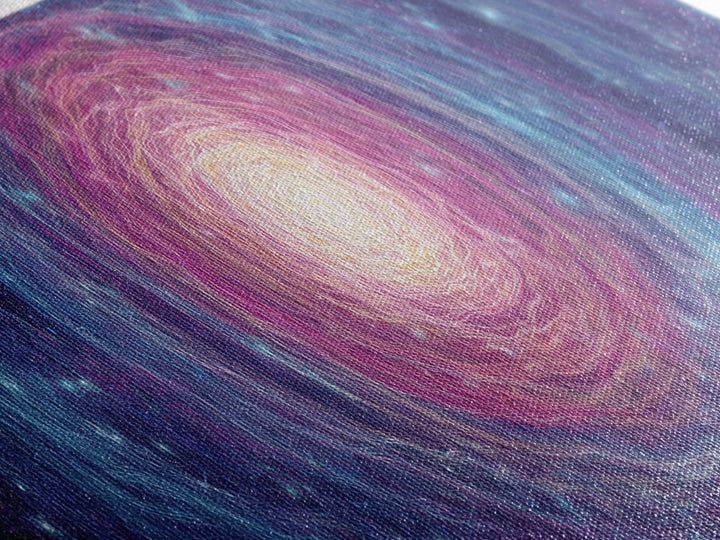 Purple Blue Spiral Galaxy Wall Art, Cosmic Abstract Canvas Print, Modern Digital Art, Space Poster For Living Room Decor