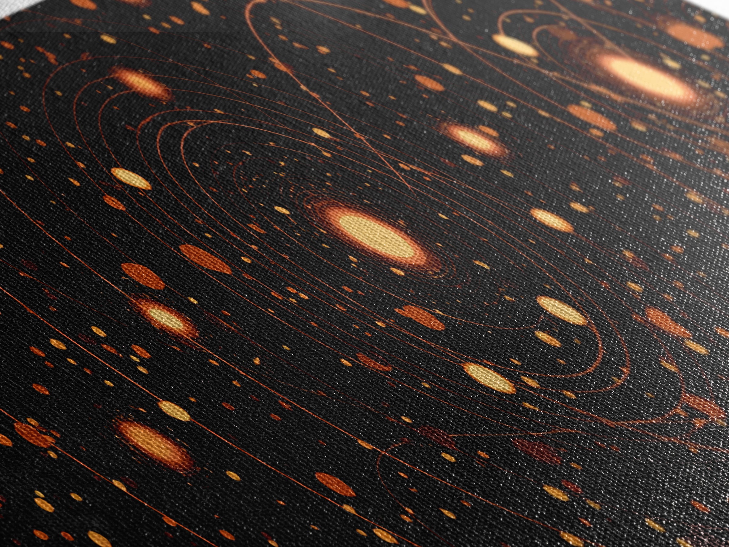 Orange Atomic Orbit Galaxy Wall Art, Mid Century Modern Abstract Science Poster, Retro Space Decor, Cosmic Home Art Print