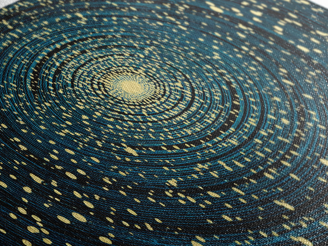 Gold And Teal Spiral Galaxy Wall Art, Modern Abstract Art Print, Cosmic Space Poster, Geometric Office Decor, Large Canvas Print