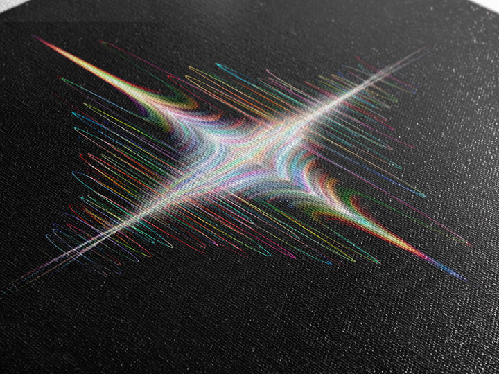 Prismatic Light Waveform Wall Art, Modern Digital Art Print, Abstract Sound Wave Poster, Futuristic Home Office Wall Decor