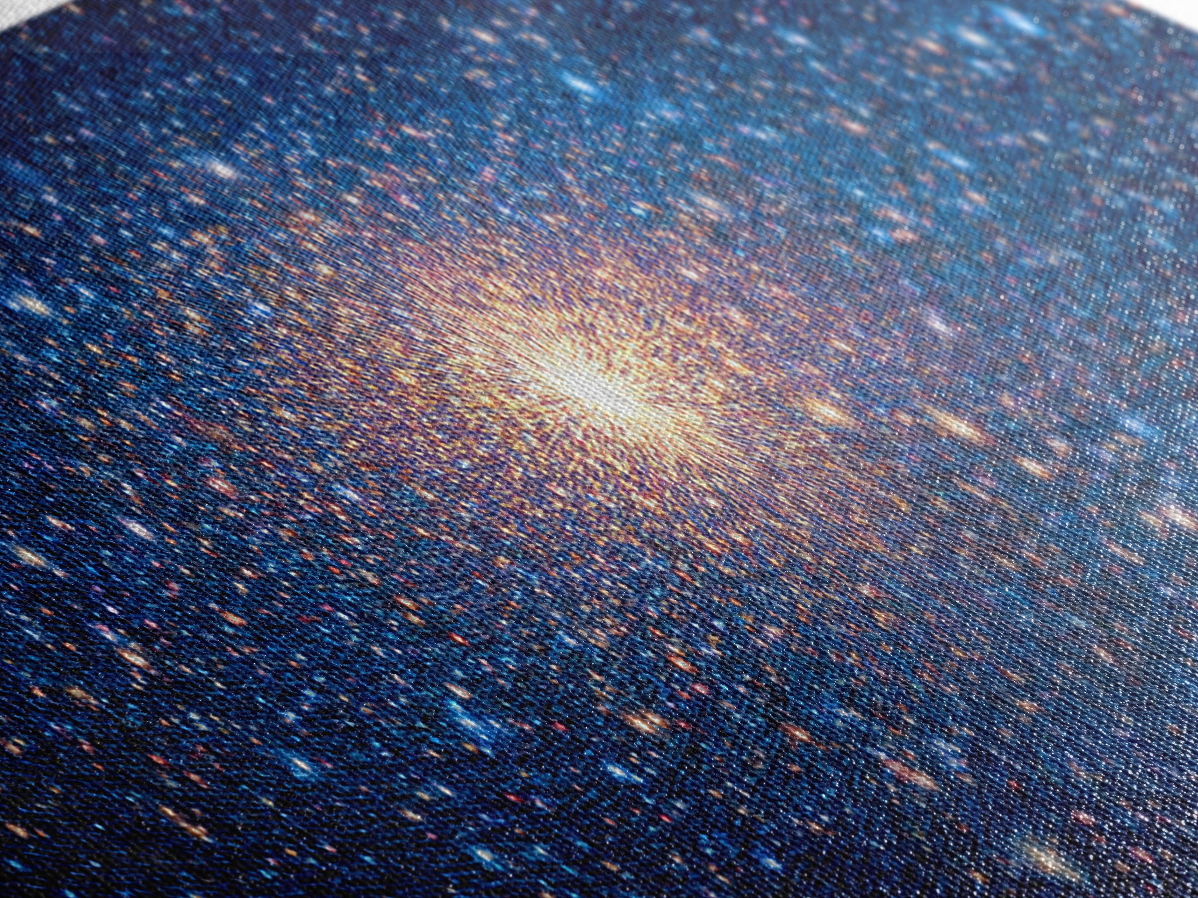 Blue Galaxy Star Cluster Wall Art, Cosmic Modern Canvas Print, Space Abstract Art, Starry Bedroom Decor, Large Poster Print