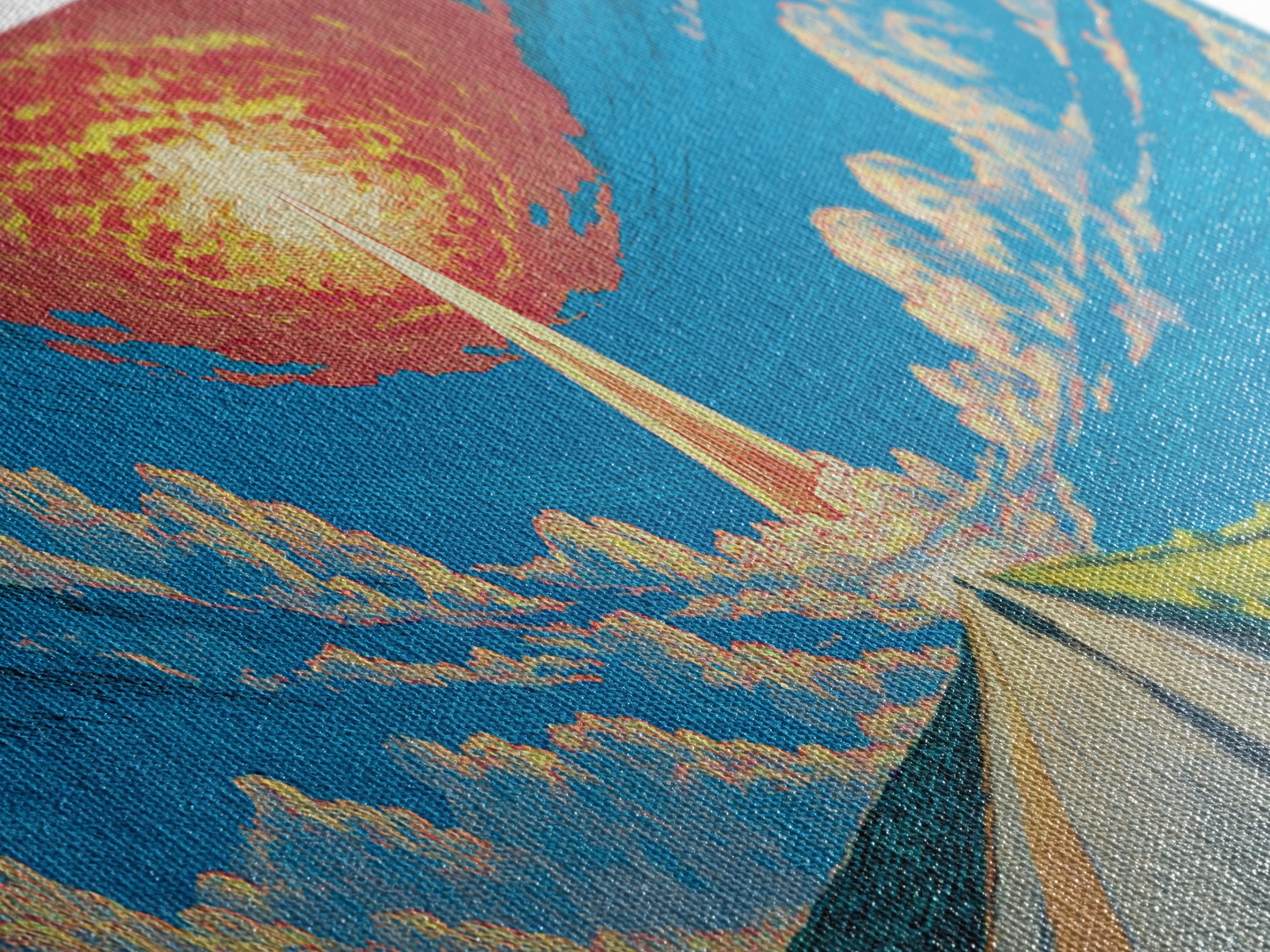 Surreal Road To Radiant Tower Wall Art, Sci Fi Retro Poster, Colorful Landscape Canvas Print, Modern Living Room Decor And Office Art