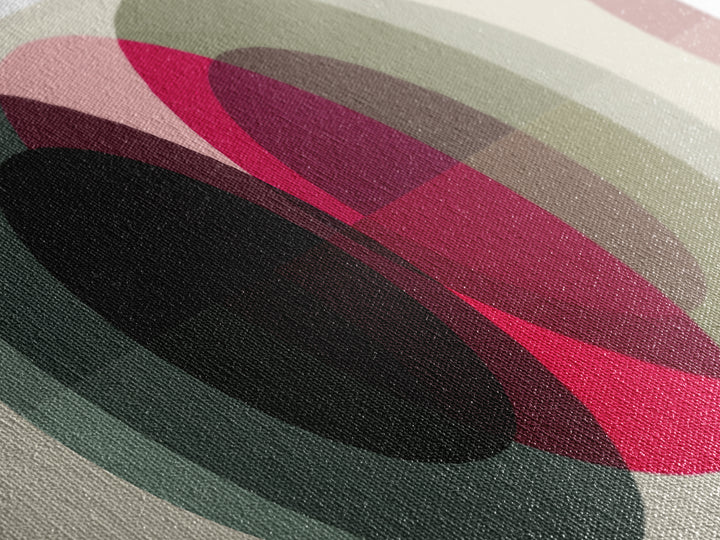 Soft Olive Pink And Charcoal Overlapping Circles Wall Art, Modern Abstract Print, Midcentury Geometric Decor, Neutral Poster
