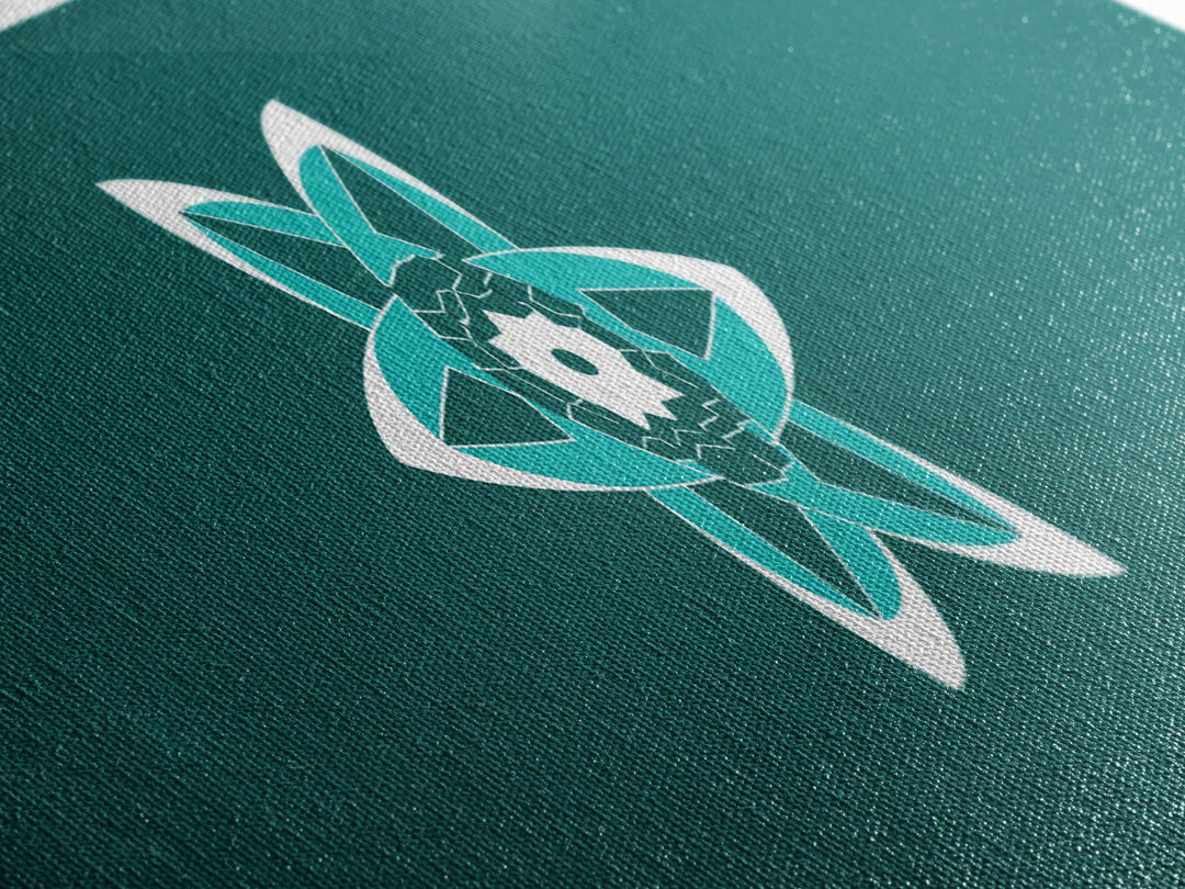 Minimal Teal Atomic Flower Wall Art, Mid Century Modern Abstract Art, MCM Wall Decor, Space Abstract Art, Digital Art Print