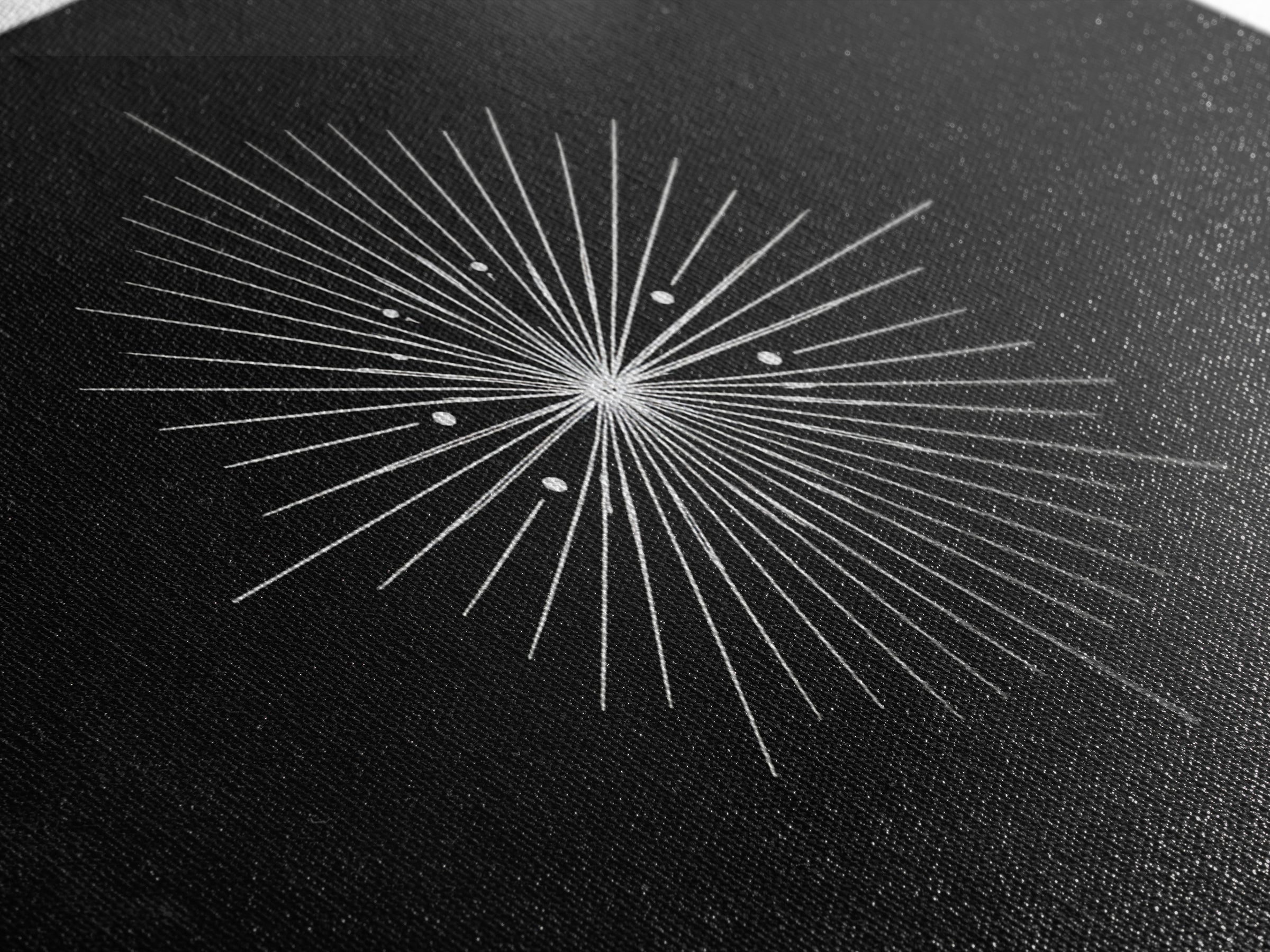 Radial Atomic Star Compass Wall Art, Black And White Midcentury Art Print, Minimalist Geometric Modern Decor, Canvas Print