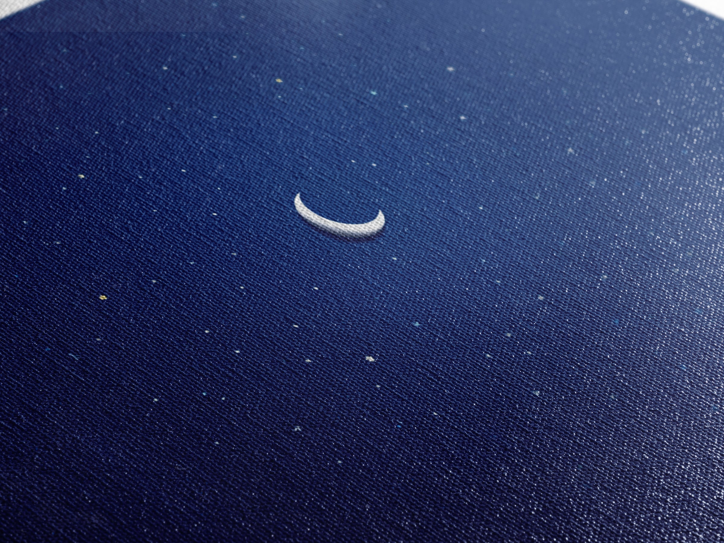 Minimal Crescent Moon Stars Wall Art, Deep Blue Night Sky Print, Modern Celestial Poster, Nursery Bedroom Wall Decor, Kids Room Decor