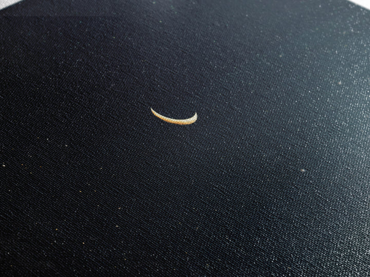 Minimal Crescent Moon Canvas Print, Teal Starry Sky, Celestial Night Landscape, Modern Wall Decor, Bedroom Poster Gift Idea