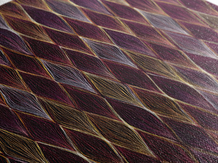 Purple Gold Diamond Pattern Wall Art, Retro Geometric Print, Art Deco Decor, Maximalist Textile Poster, MCM Home Accent Gift