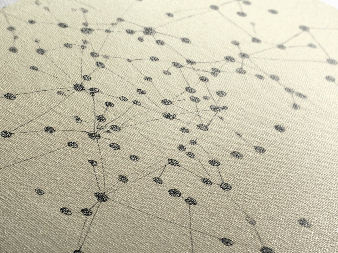 Minimal Network Dots And Lines Wall Art, Geometric Abstract Print, Modern Minimalist Decor, Science Poster, Office Wall Decor