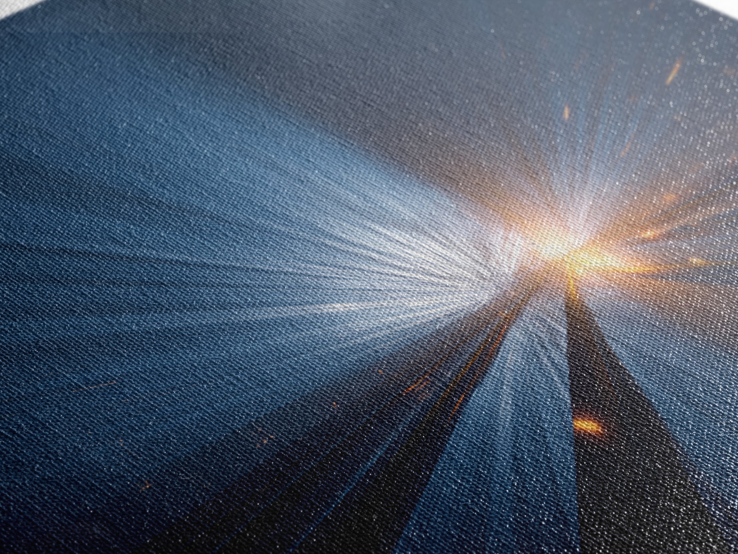 Dark Blue Highway Light Burst Canvas Print, Modern Abstract Art, Futuristic Wall Decor, Masculine Office Poster Print Gift