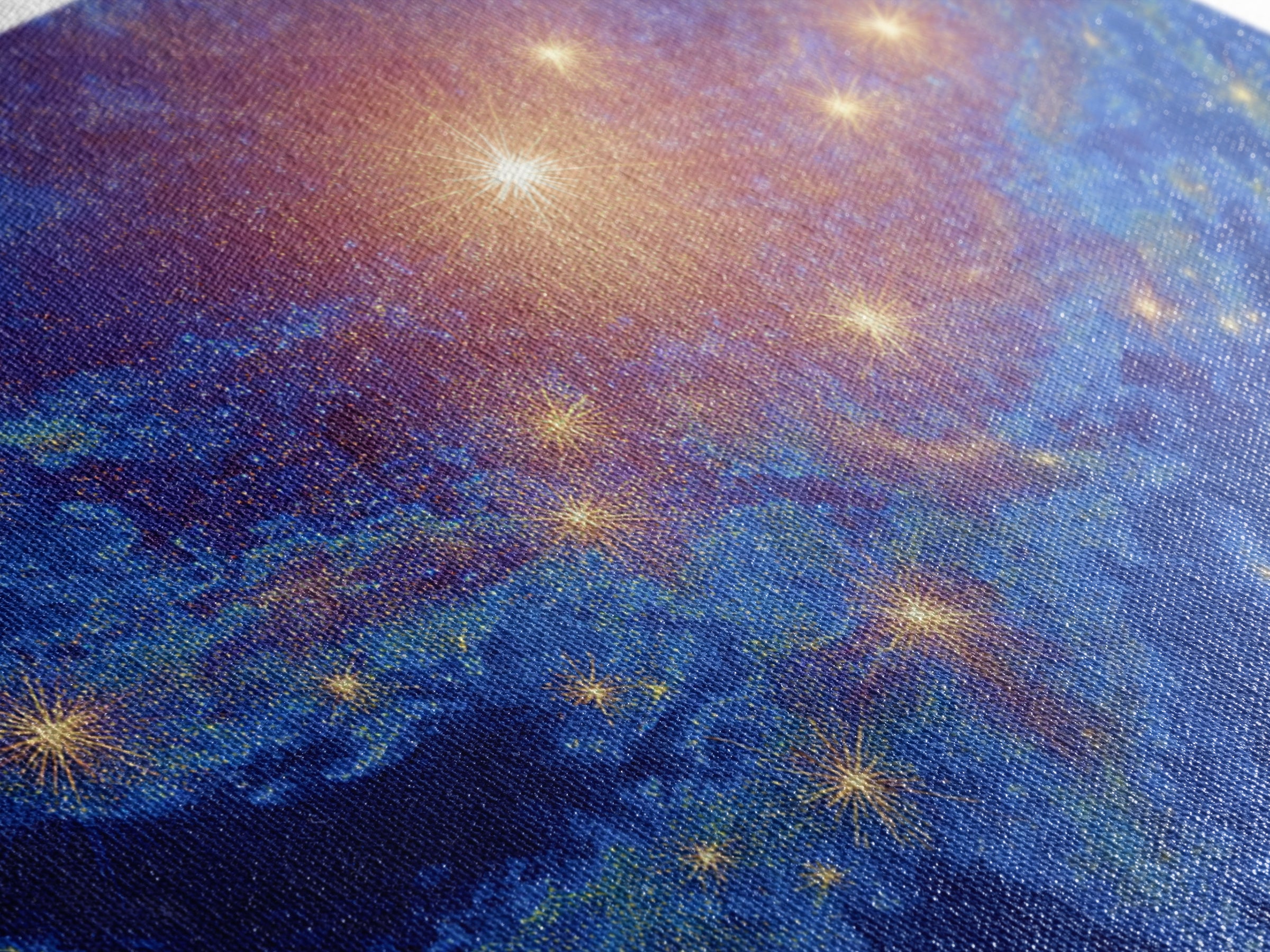 Blue Cosmic Starfield Nebula Wall Art, Galaxy Abstract Space Poster, Modern Digital Art, Celestial Home Decor Canvas Print