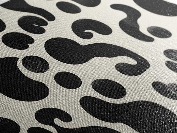Black Cream Amoeba Shapes Wall Art, Minimalist Abstract Art, Modern Geometric Art Print, Retro Wall Decor, Bold MCM Decor