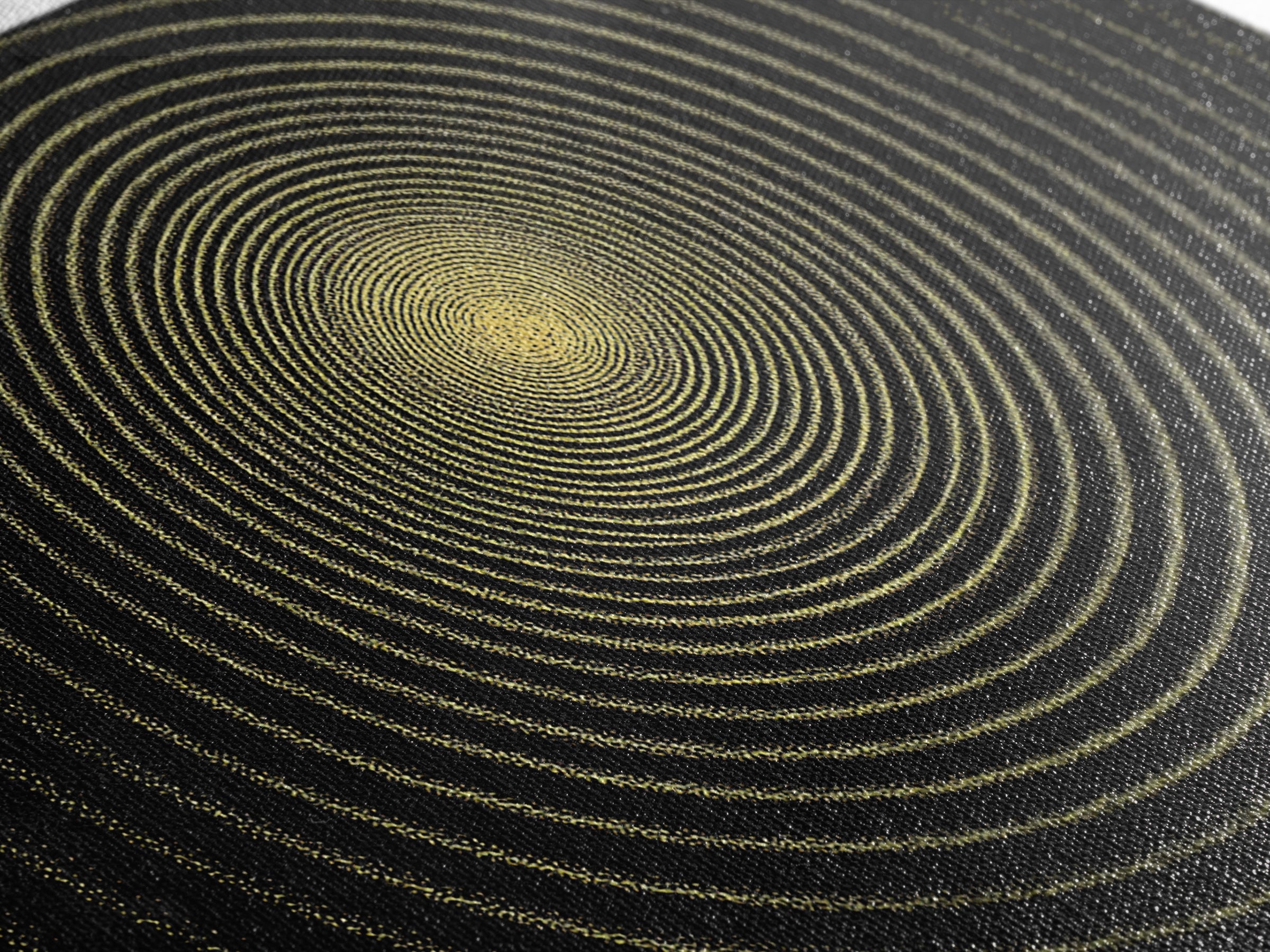 Golden Hypnotic Concentric Circles Wall Art, Black Op Art Print, Midcentury Modern Geometric Poster, Minimal Office Decor