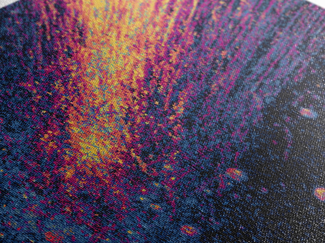 Magenta Gold Comet Trail Across Deep Space Wall Art, Modern Abstract Art Print, Cosmic Retro Poster, Colorful Home Decor