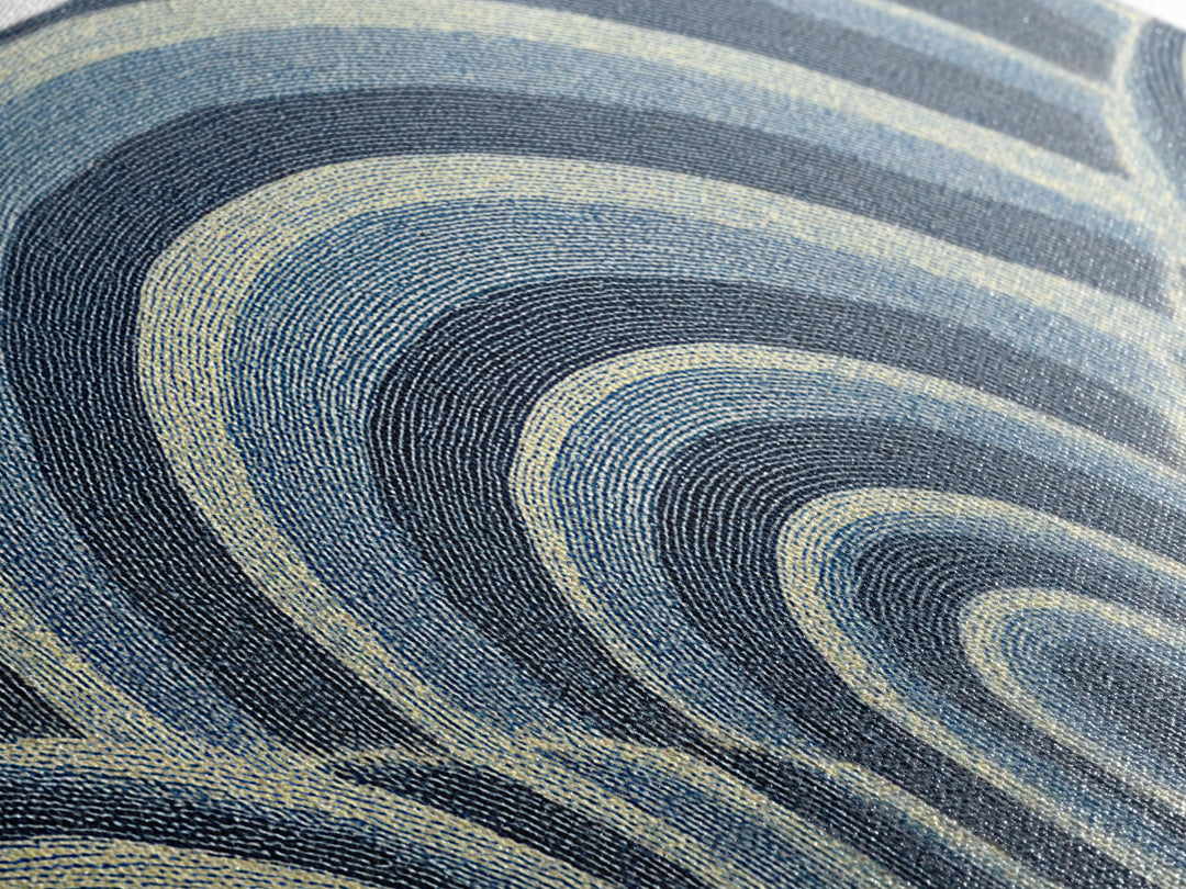 Blue Arched Concentric Lines Canvas Print, Modern Geometric Wall Art, Scandinavian Abstract Decor, Minimal MCM Poster Print