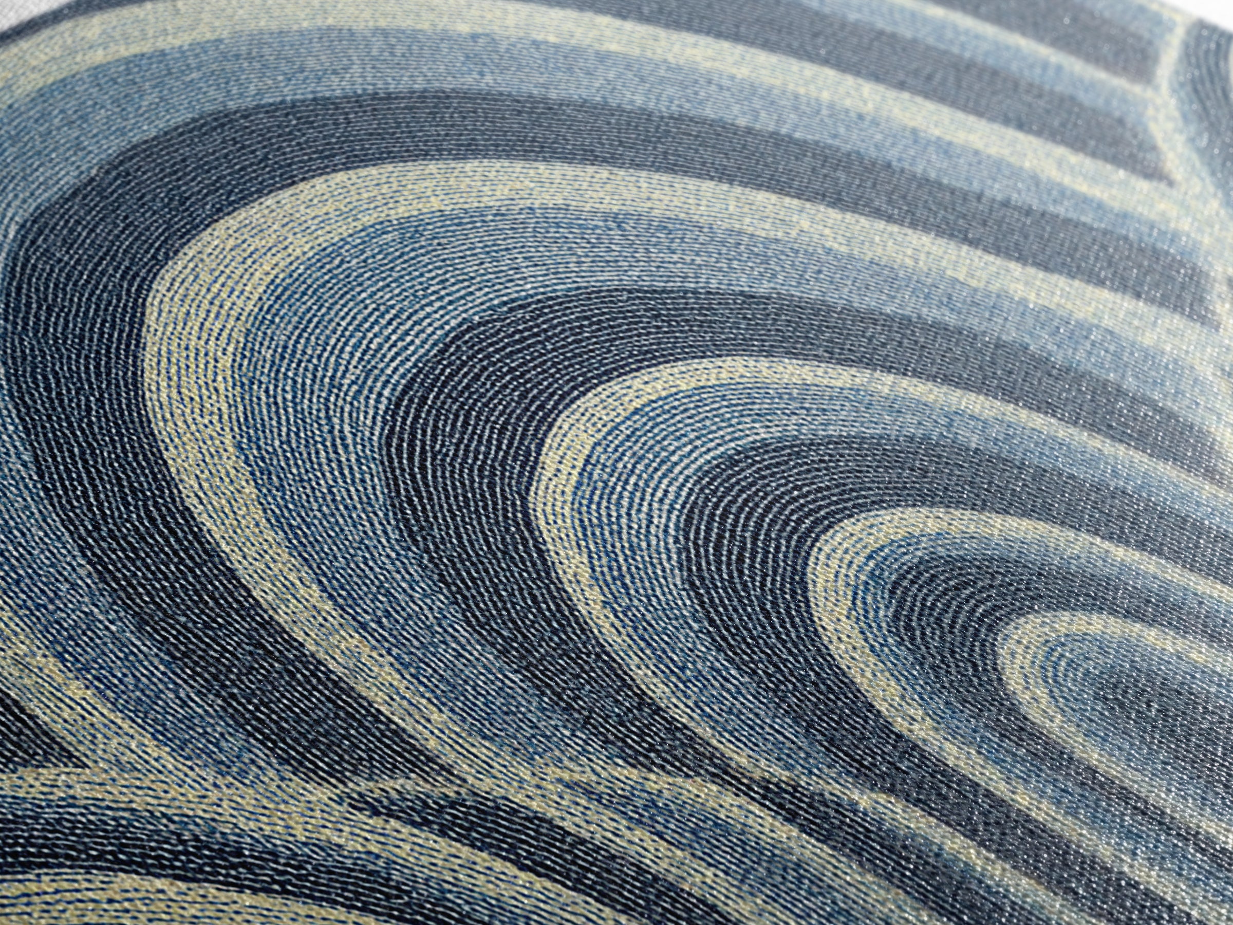 Blue Arched Concentric Lines Canvas Print, Modern Geometric Wall Art, Scandinavian Abstract Decor, Minimal MCM Poster Print