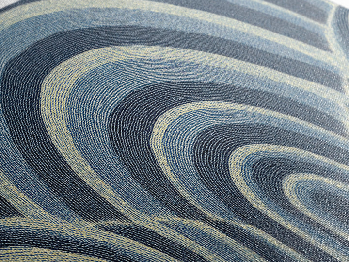 Blue Arched Concentric Lines Canvas Print, Modern Geometric Wall Art, Scandinavian Abstract Decor, Minimal MCM Poster Print