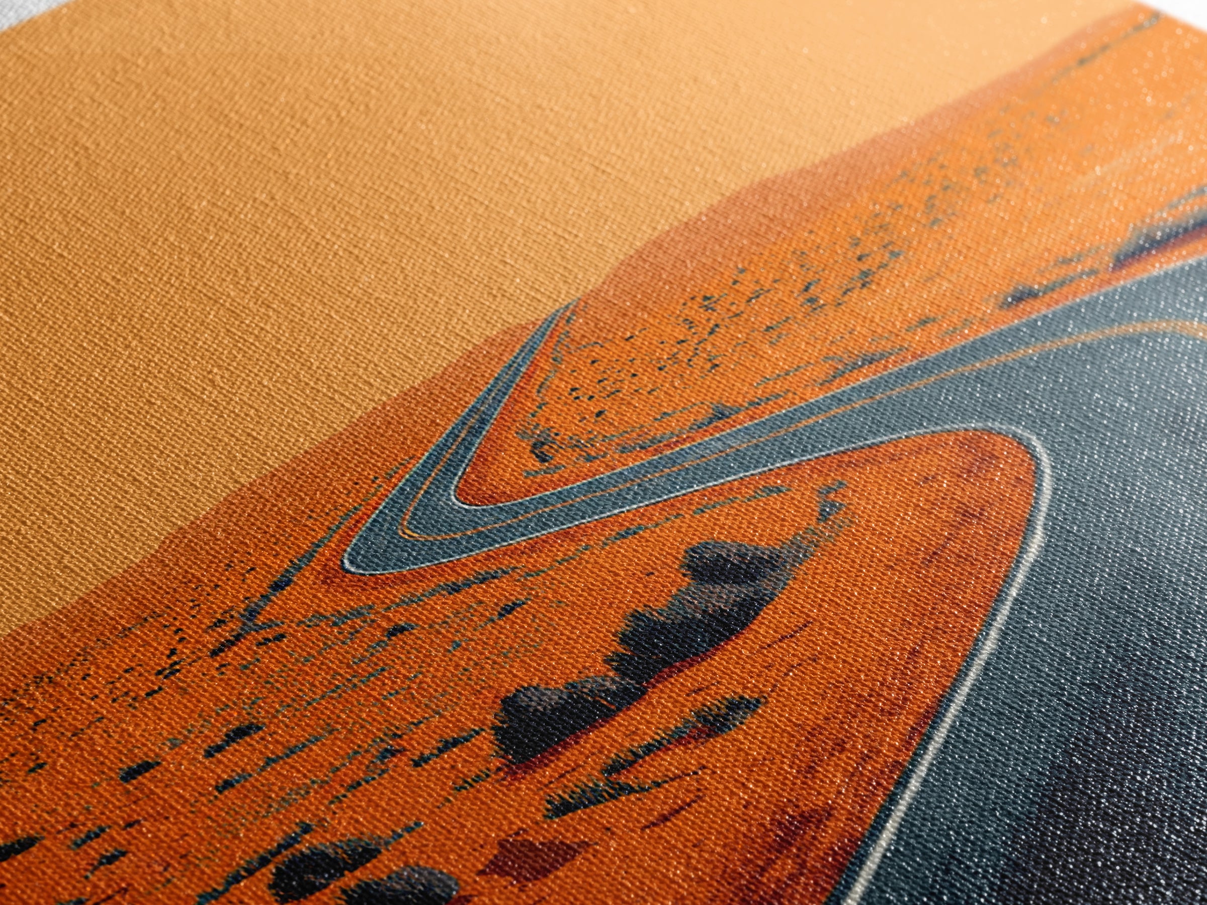 Orange Desert Highway Curve Wall Art, Minimalist Landscape, Midcentury Modern Art Print, Retro Road Poster, Mid Century Decor Gift