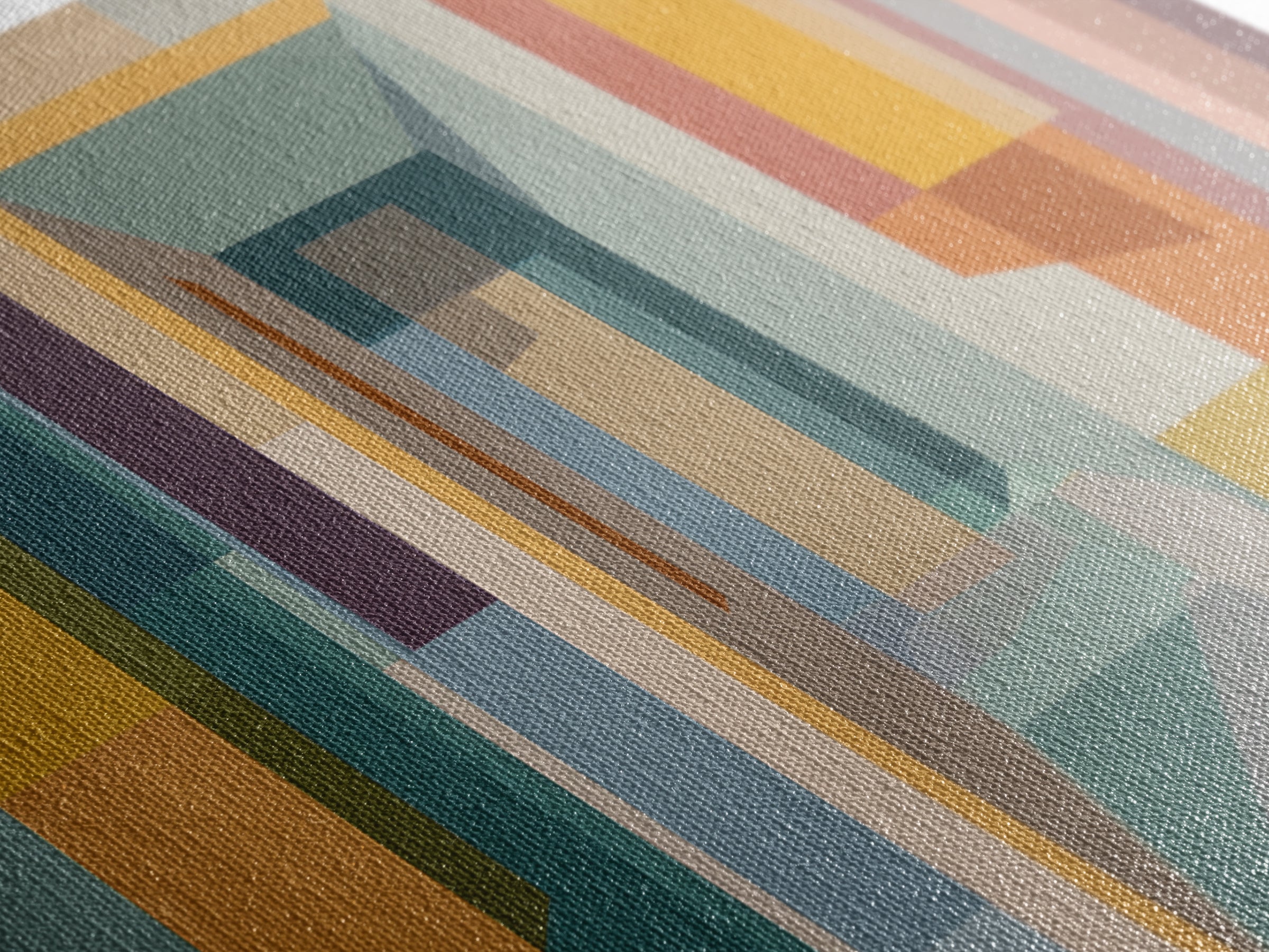 Pastel Abstract Hallway Canvas Print, Midcentury Modern, Geometric Poster, Modern Wall Decor, Minimalist Decor, Home Office Art