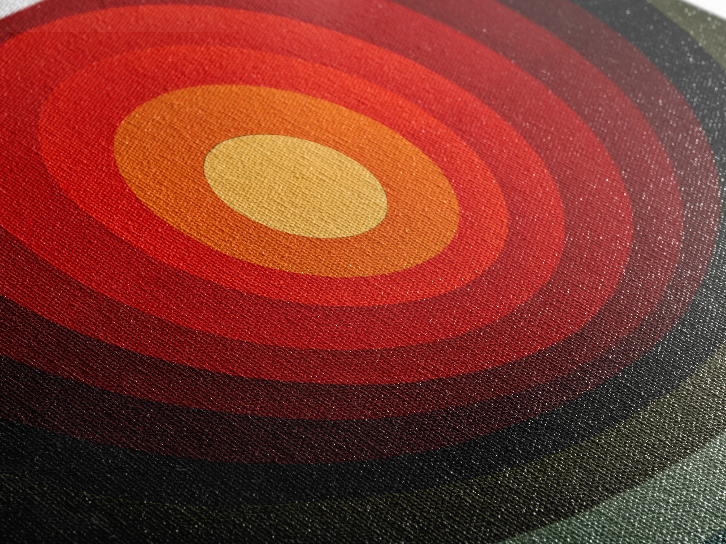 Hard Edge Red Orange Target Canvas Print, Midcentury Modern Wall Art, Retro Geometric Poster For Office Home Decor MCM Style