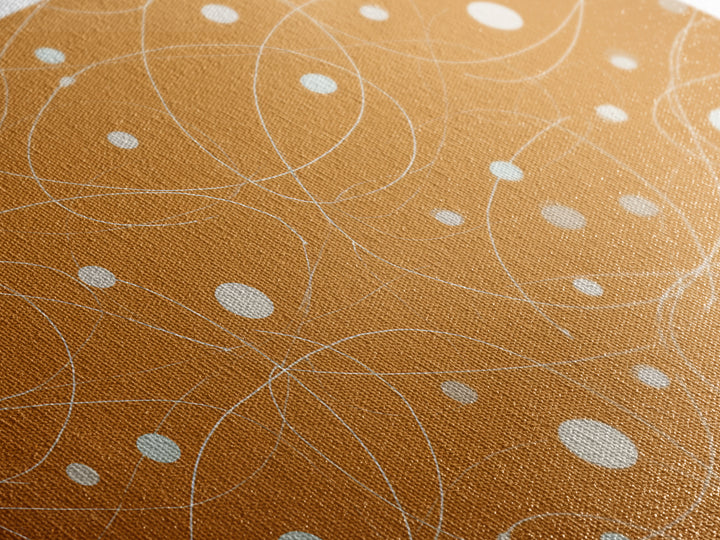 Burnt Orange Orbit Line Wall Art, Midcentury Modern Abstract Print, Minimal Atomic Pattern, Neutral Geometric Office Decor