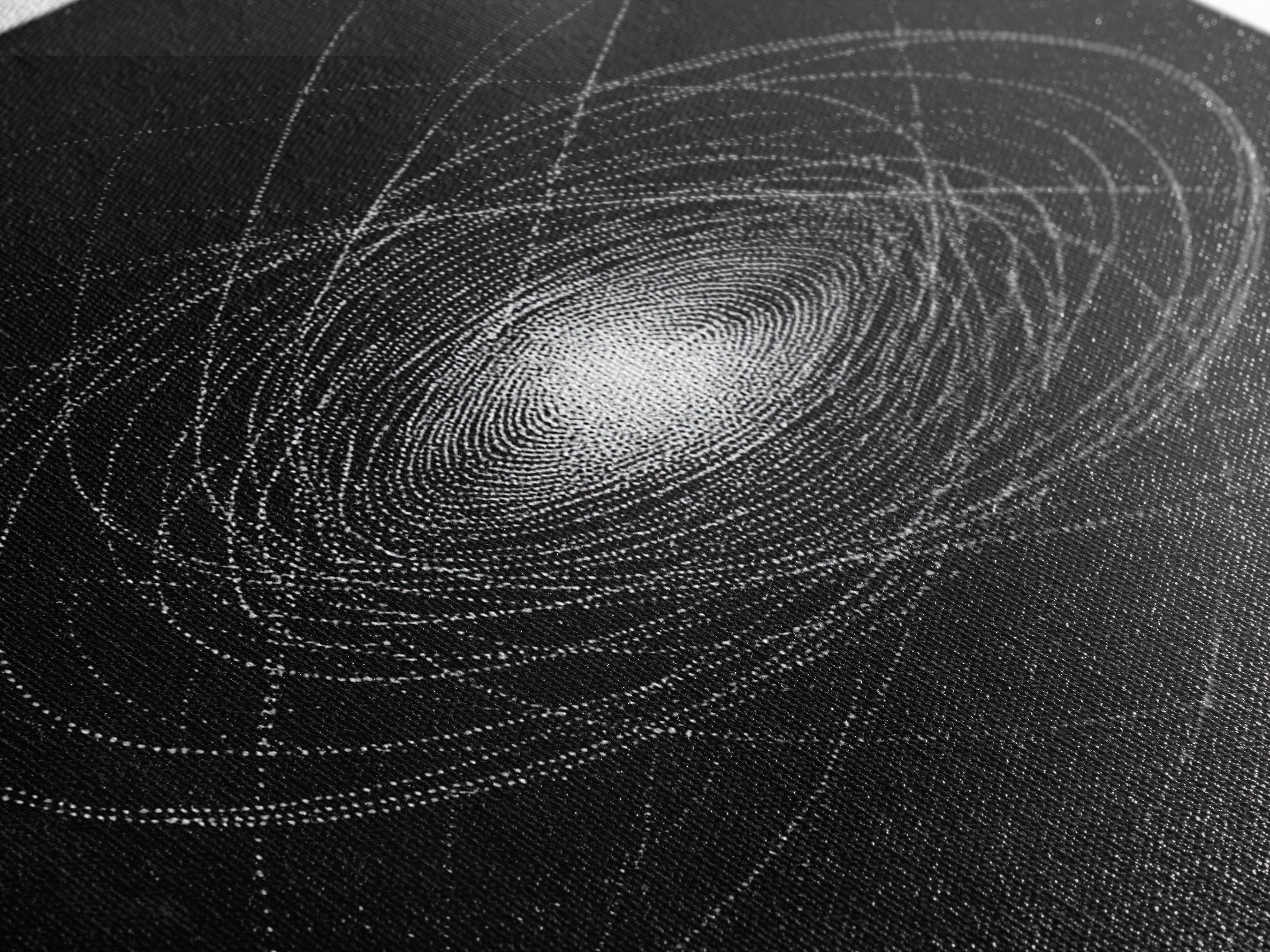 White Dotted Orbital Galaxy Wall Art, Cosmic Abstract Art Print, Modern Space Poster, Sci Fi Wall Decor, Black Minimalist Decor
