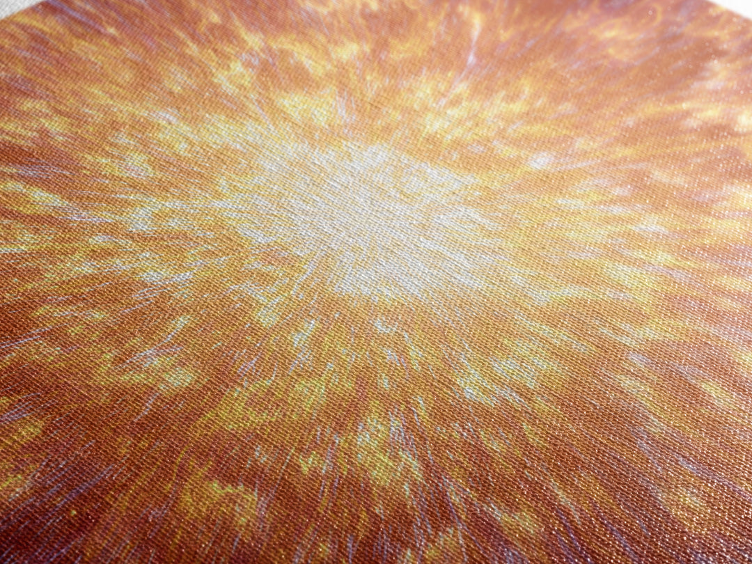 Fiery Cosmic Explosion Canvas Print, Bright Abstract Art, Orange Starburst Wall Art, Modern Space Poster, Statement Home Decor