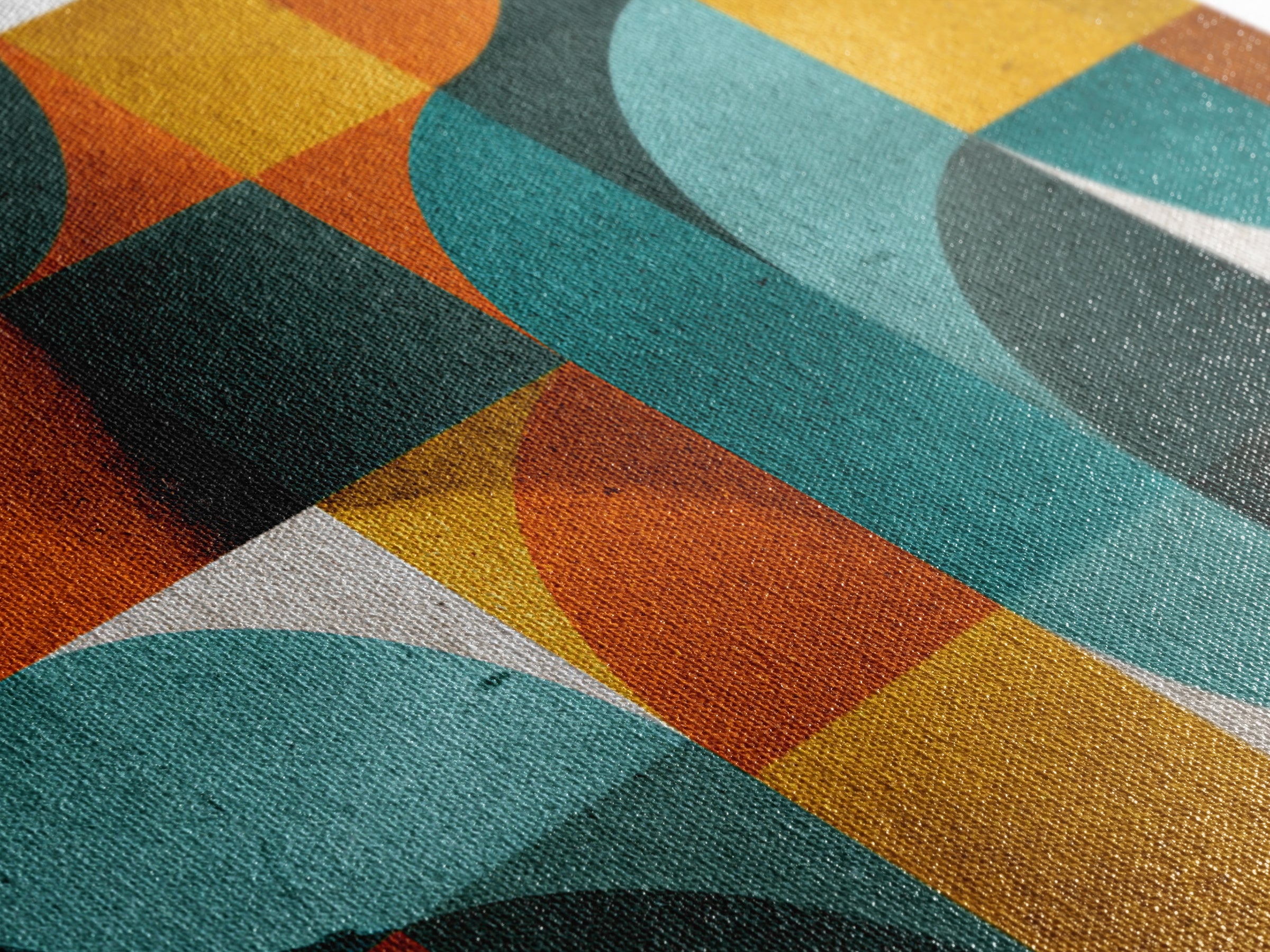 Teal Orange Mustard Geometric Arches Wall Art, Midcentury Modern Art Print, Retro MCM Decor, Abstract Living Room Poster