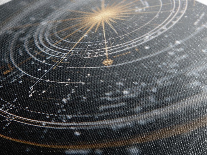 Black Gold Celestial Star Chart Wall Art, Astronomical Map Print, Modern Cosmic Decor, Space Abstract Home Office Poster