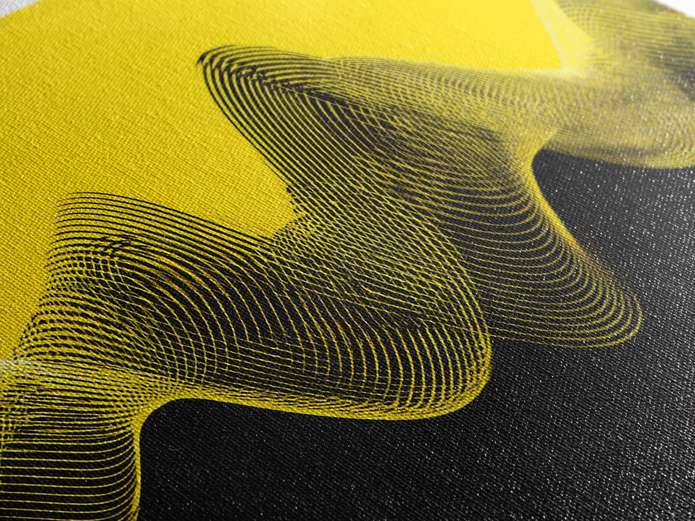 Yellow Black Waveform Wall Art, Minimalist Abstract Canvas Print, Modern Geometric Art, Office Decor, Statement Wall Decor