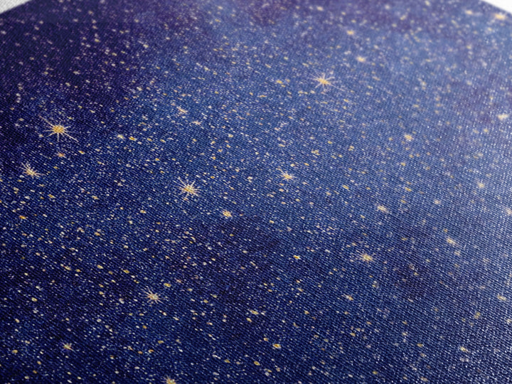 Blue Purple Galaxy Star Field Canvas Print, Celestial Space Abstract Art, Modern Wall Art, Cosmic Retro Bedroom Decor Gift