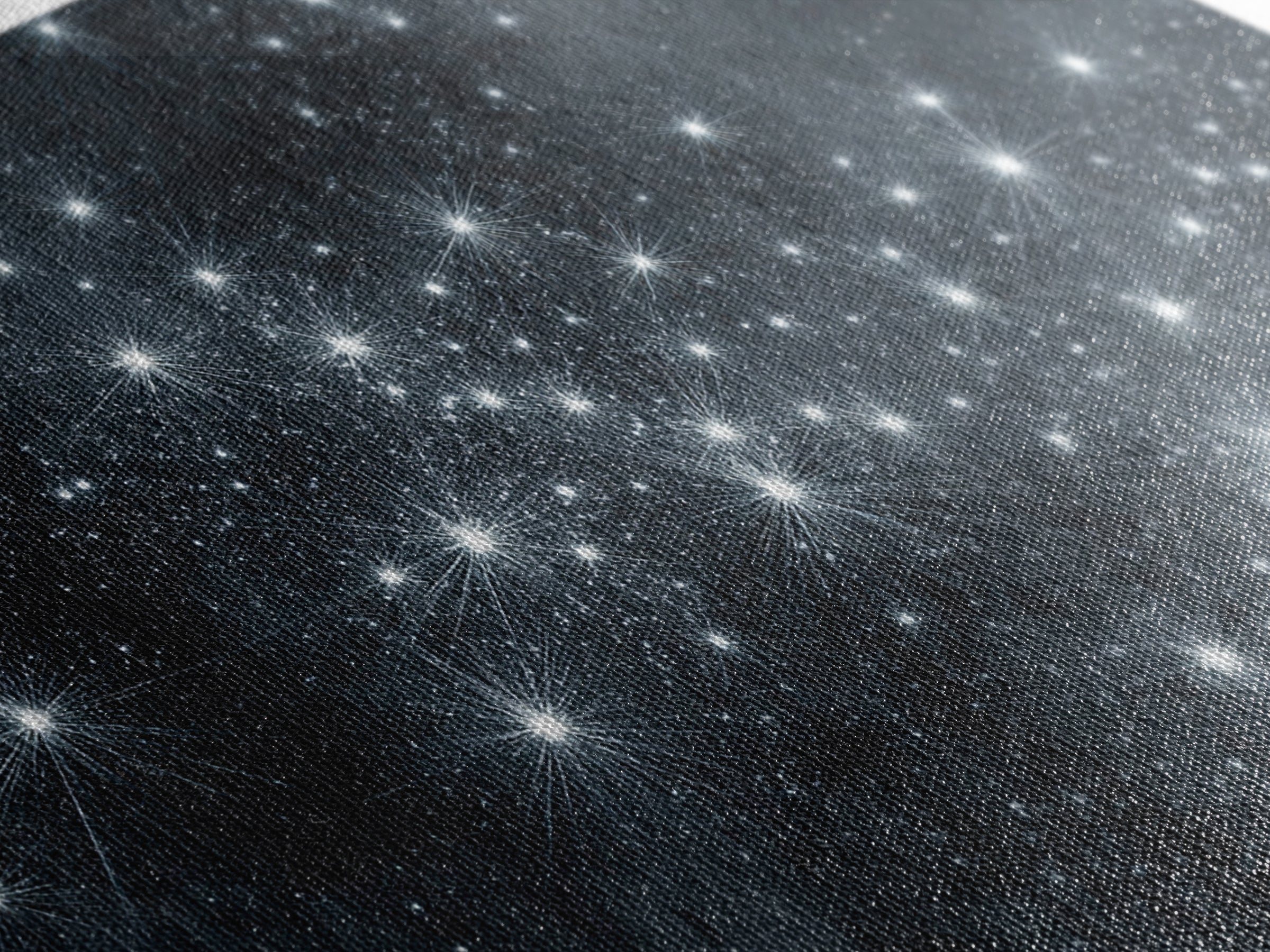 Monochrome Silver Starry Night Wall Art, Black White Space Abstract Art Print, Modern Wall Decor, Moody Bedroom Art Poster