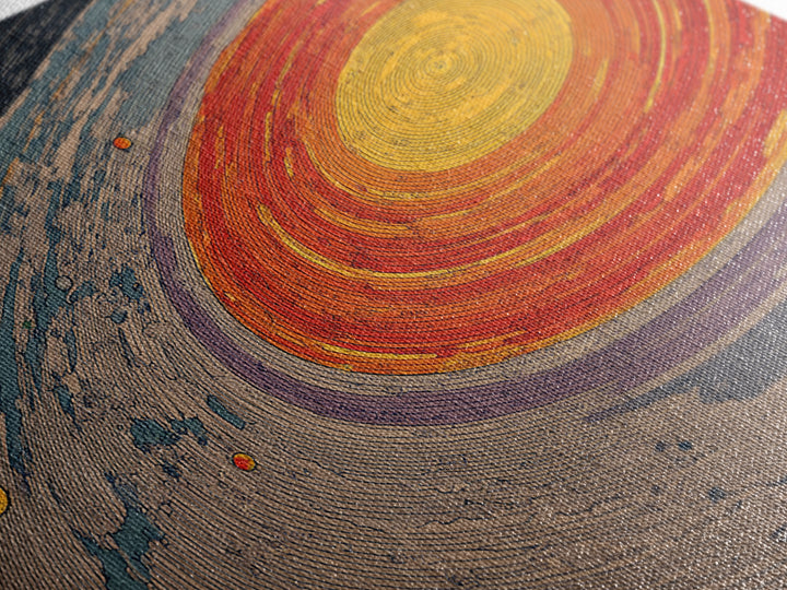 Orange Spiral Galaxy Canvas Print, Space Abstract Art, Modern Wall Art, Midcentury Modern Decor, Cosmic Retro Poster Gift