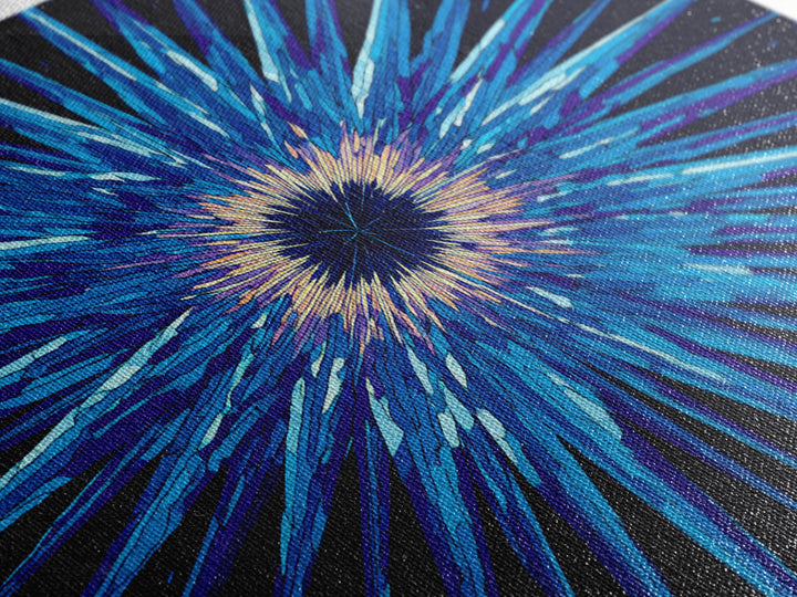 Blue Hyperspace Starburst Wall Art, Abstract Canvas Print, Sci Fi Wall Art, Modern Digital Art, Gamer Room Decor Poster Gift