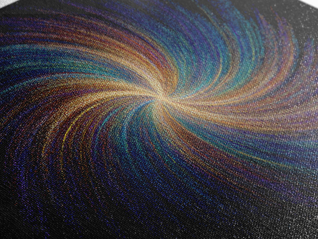 Rainbow Spiral Galaxy Canvas Print, Cosmic Abstract Wall Art, Modern Digital Art, Space Abstract Art, Colorful Home Decor
