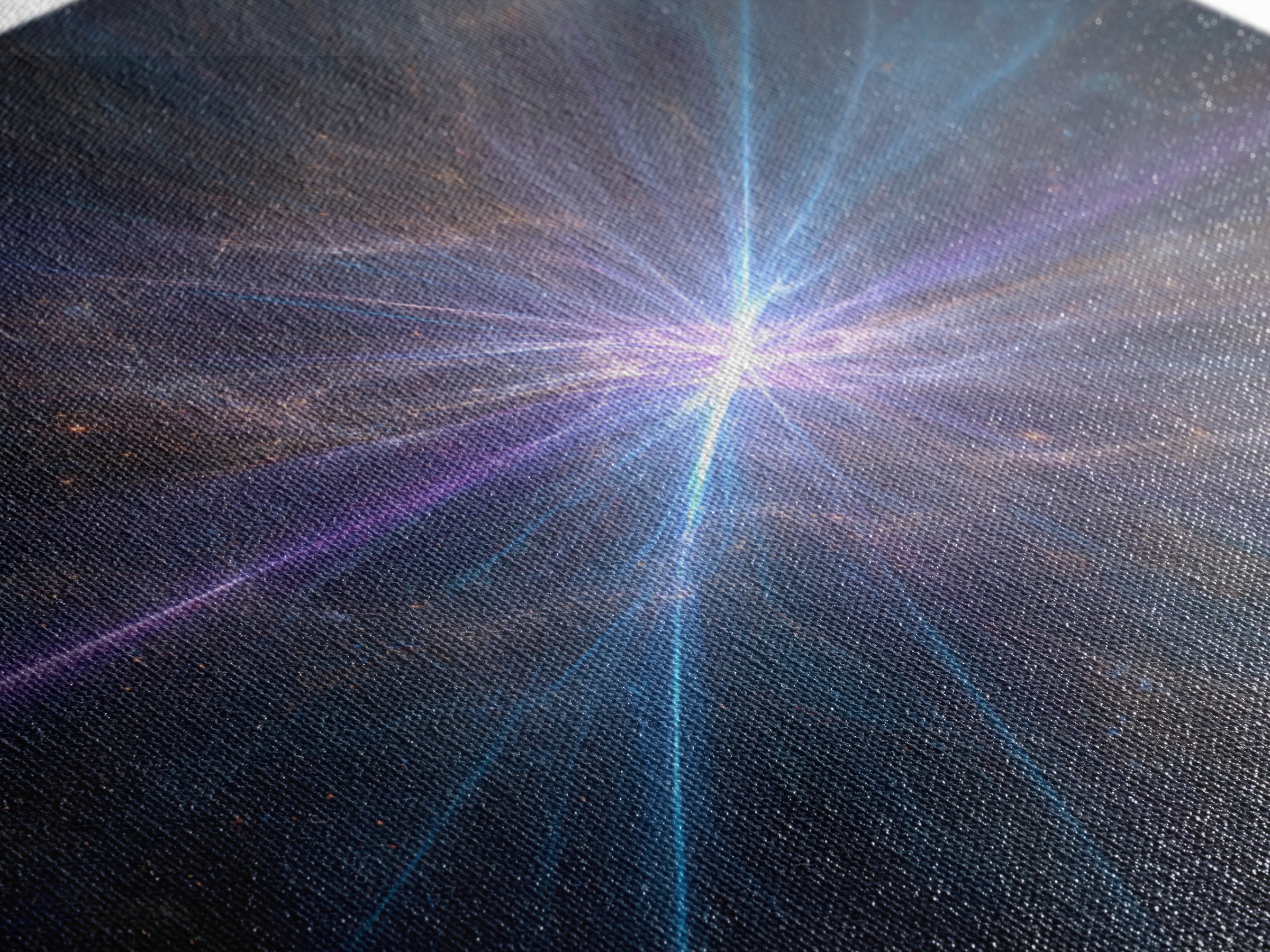 Luminous Nebula Light Burst Wall Art, Space Abstract Art, Framed Canvas Print, Modern Wall Art, Blue Cosmic Decor Poster Gift
