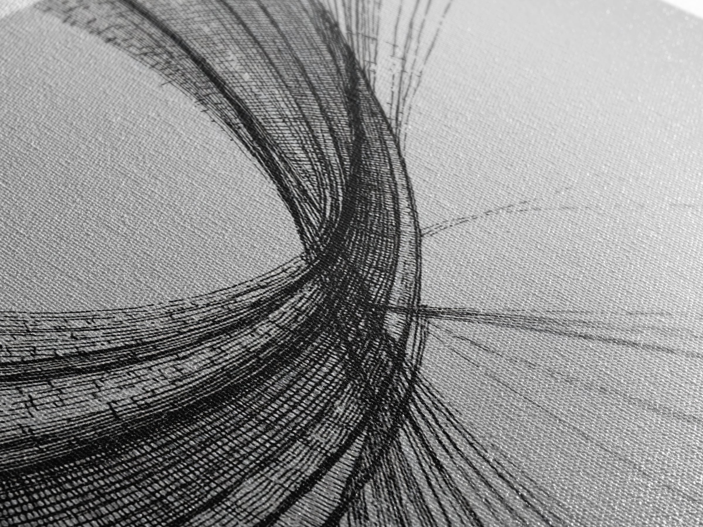 Black Fine Line Curve Wall Art, Minimalist Abstract Art Print, Monochrome Modern Wall Decor, Office Decor, Large Prints, Home Decor