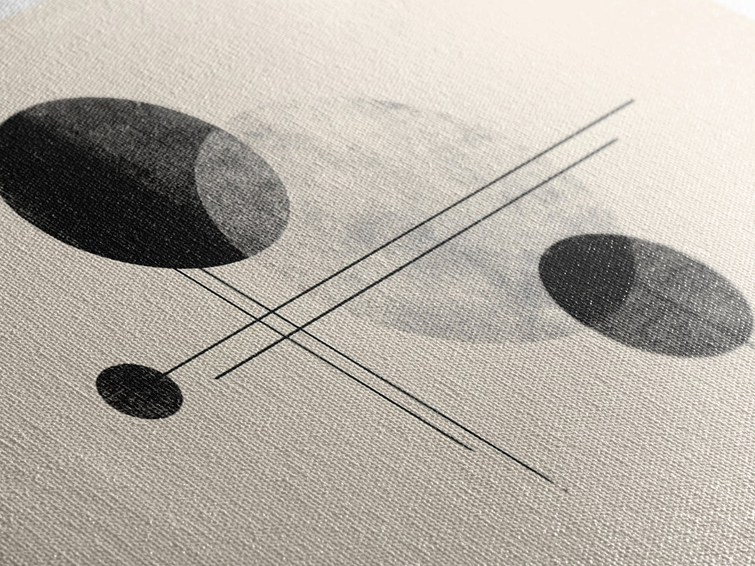 Black White Textured Circle Lines Wall Art, Midcentury Modern Art Print, Minimalist Geometric Abstract Decor, Neutral Poster