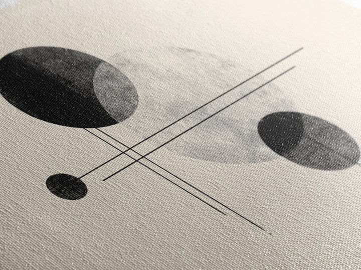Black White Textured Circle Lines Wall Art, Midcentury Modern Art Print, Minimalist Geometric Abstract Decor, Neutral Poster