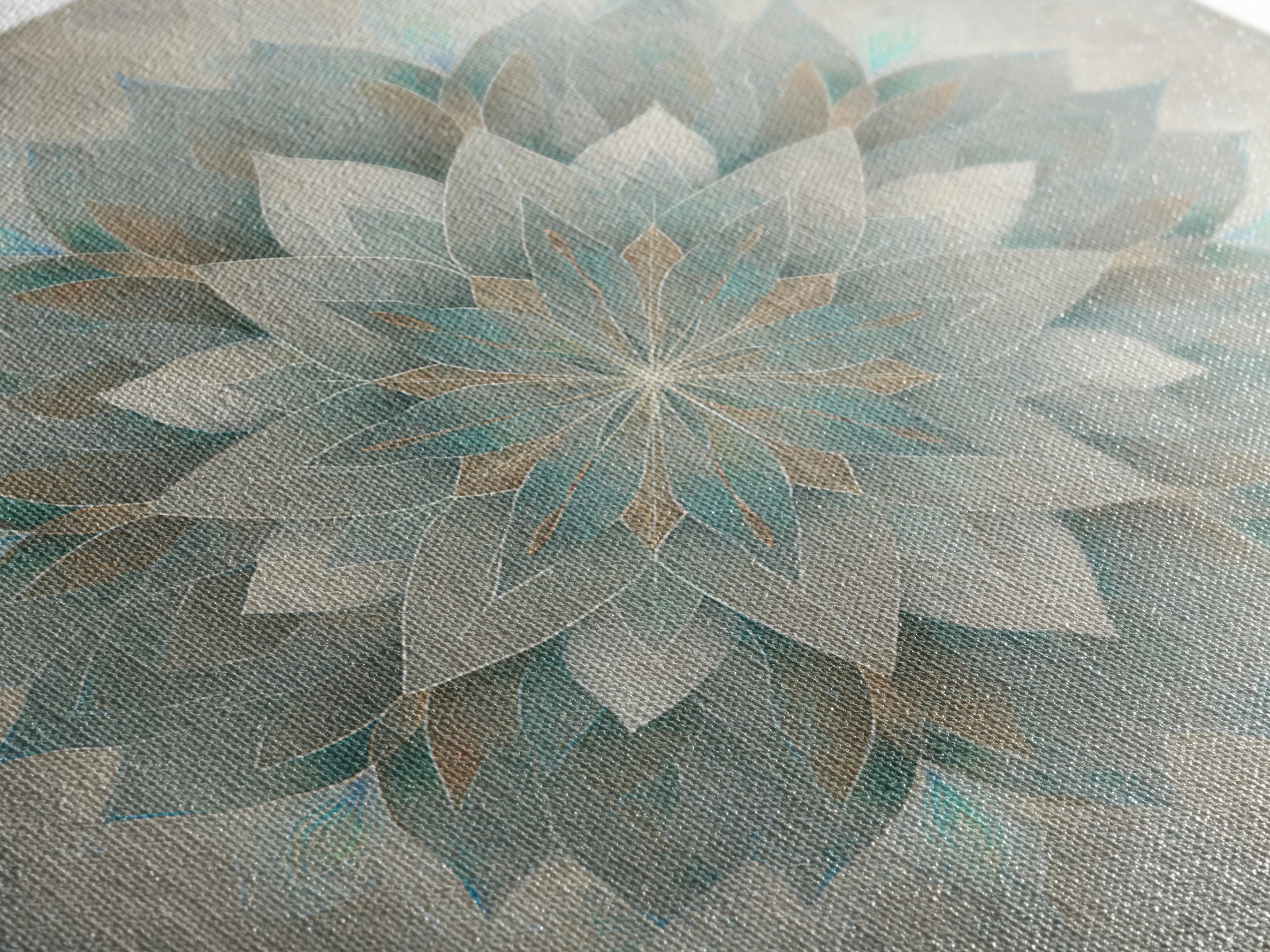Sacred Geometry Lotus Framed Canvas Print, Meditation Art, Contemporary Art, Living Room Decor, Stillness, Modern Decor, MED-1x1-39